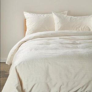 Rachel Parcell Frame Ivory Velvet Duvet Cover  | Twin